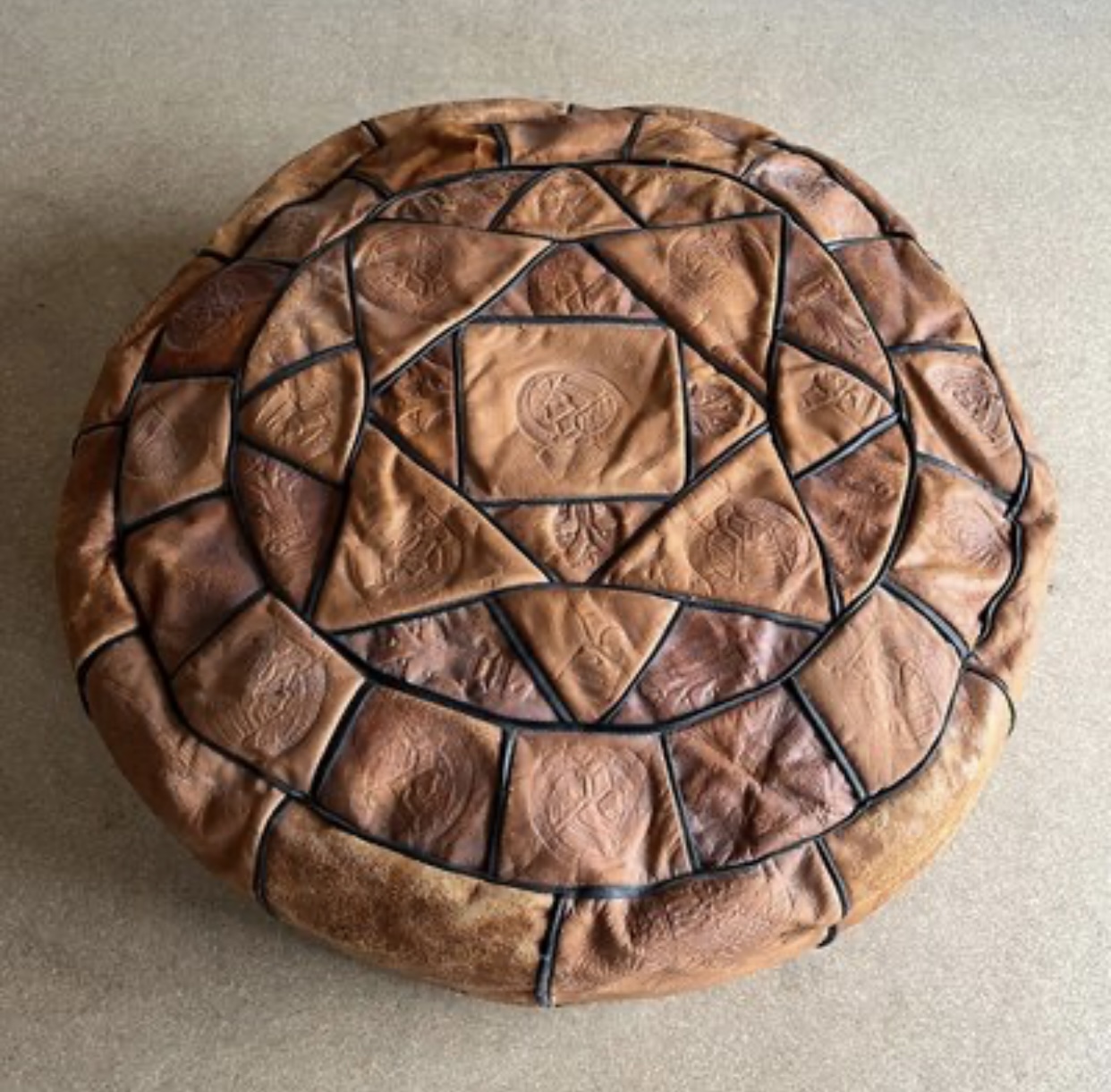 Leather Pouf