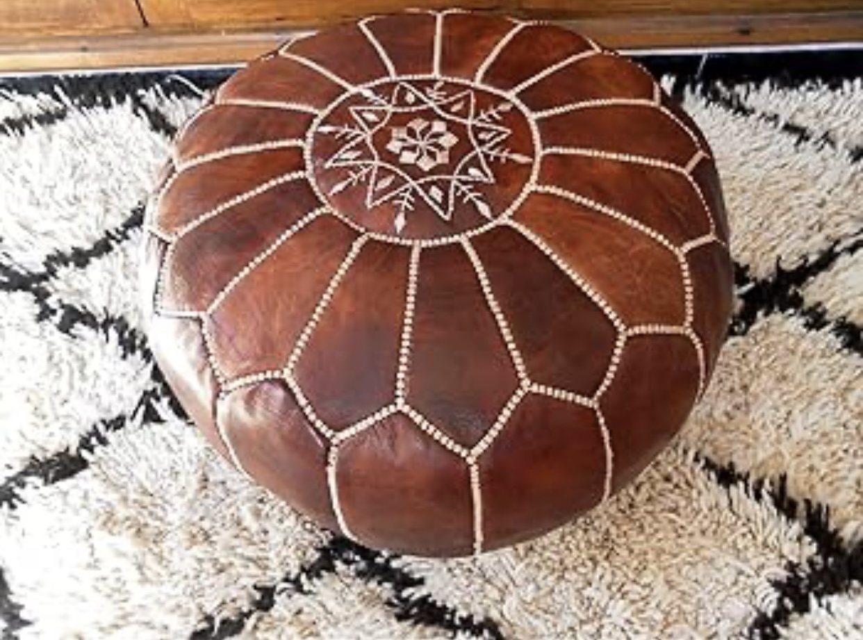Leather Pouf