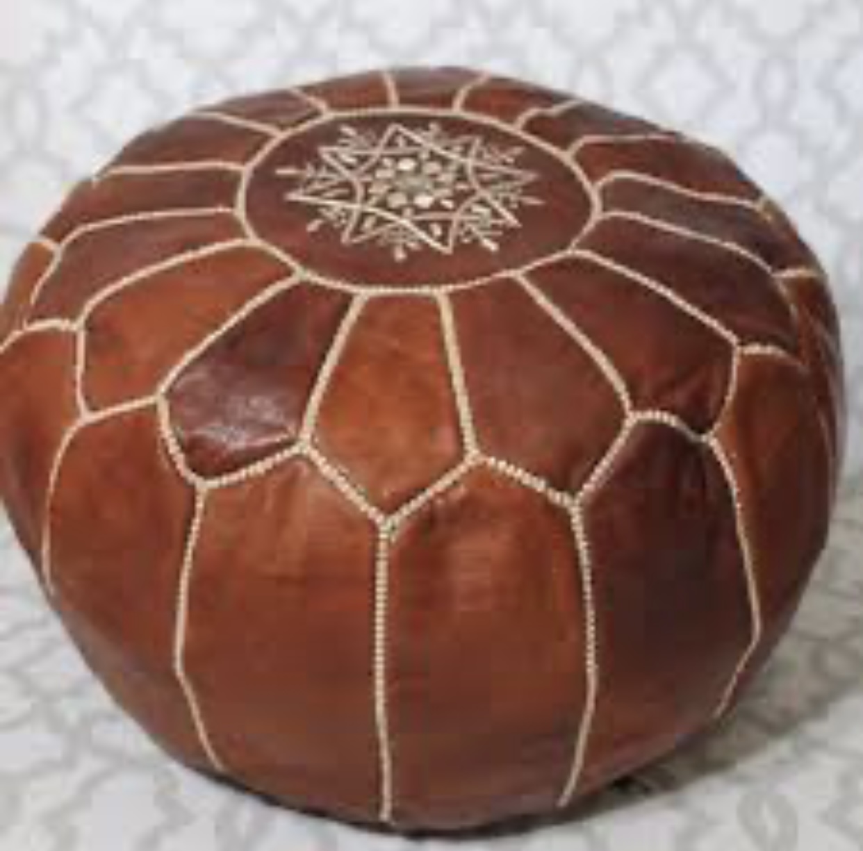 Leather Pouf