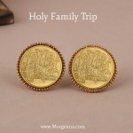 Holy Family Gold Earrings